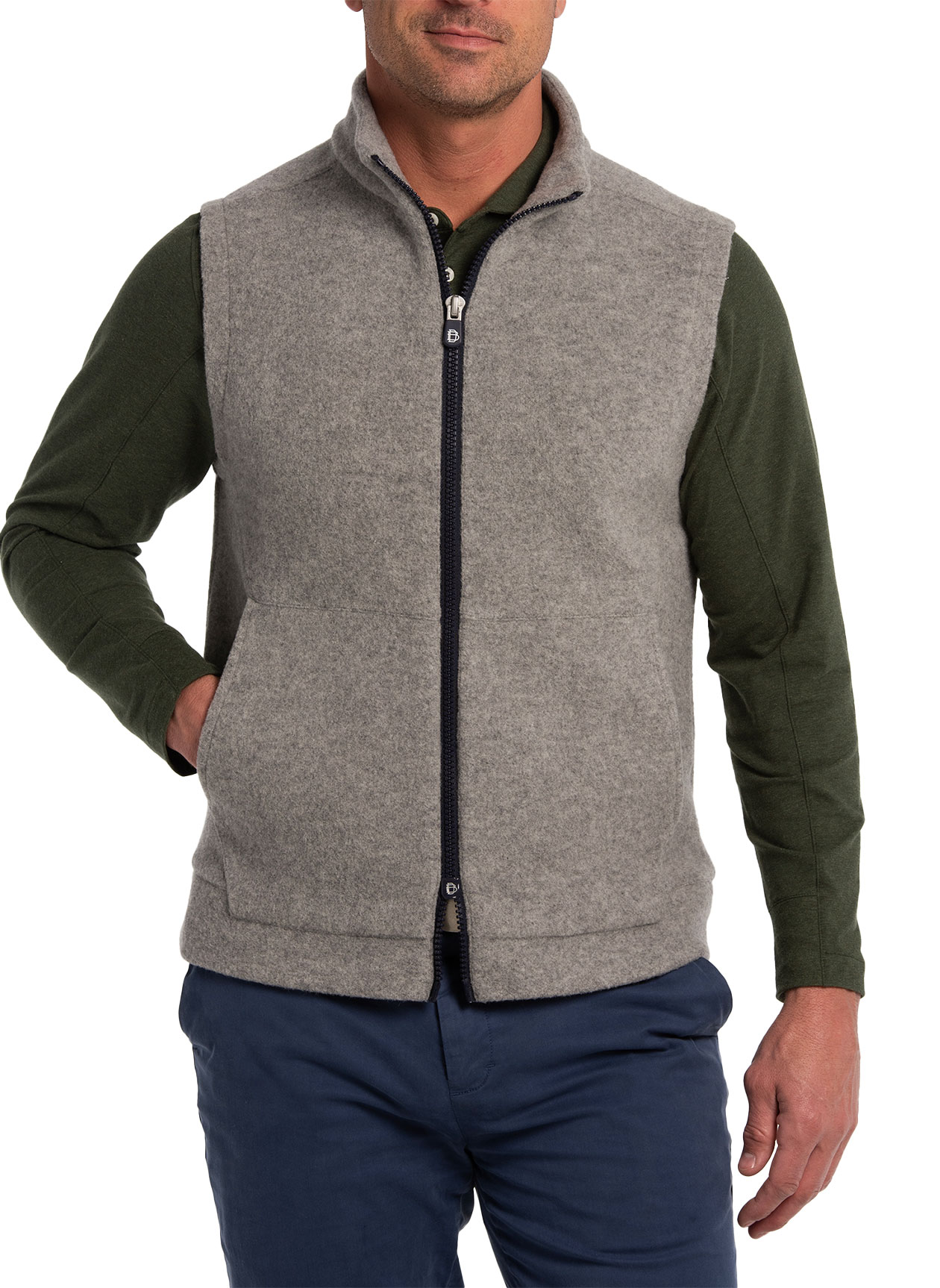 Custom Team B Draddy Men's Grey Heather Dyed In The Wool Vest